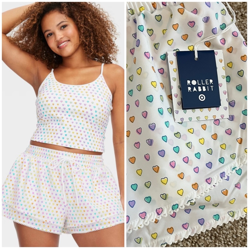 Roller Rabbit Disco Hearts Wave Drawstrings Shorts